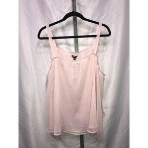 EXPRESS Pink Cold Shoulder Blouse Sheer Lace Trim Cami Top Womens XL